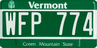 VT license plate WFP774