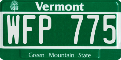 VT license plate WFP775