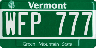 VT license plate WFP777