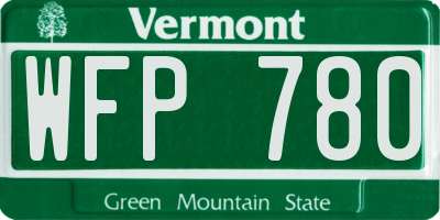 VT license plate WFP780