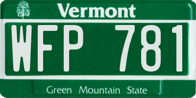 VT license plate WFP781