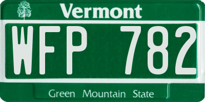 VT license plate WFP782