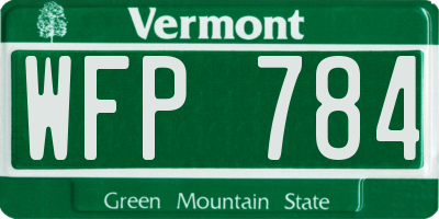 VT license plate WFP784
