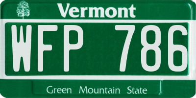 VT license plate WFP786