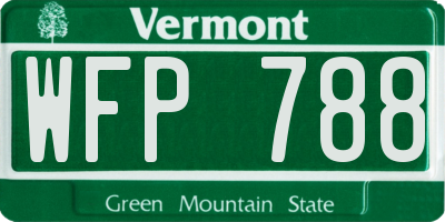 VT license plate WFP788