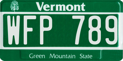 VT license plate WFP789