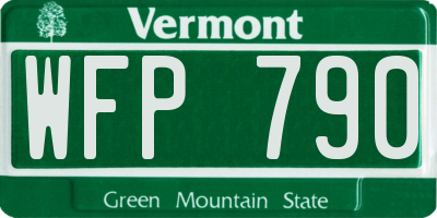VT license plate WFP790