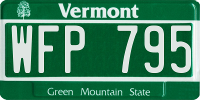 VT license plate WFP795