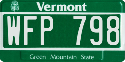VT license plate WFP798