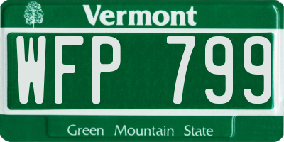 VT license plate WFP799
