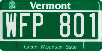 VT license plate WFP801
