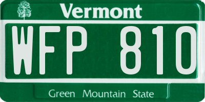 VT license plate WFP810