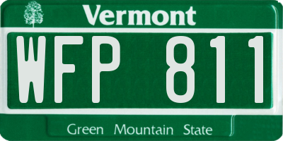 VT license plate WFP811