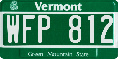 VT license plate WFP812
