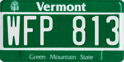 VT license plate WFP813