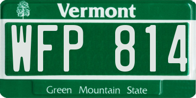 VT license plate WFP814