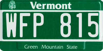 VT license plate WFP815