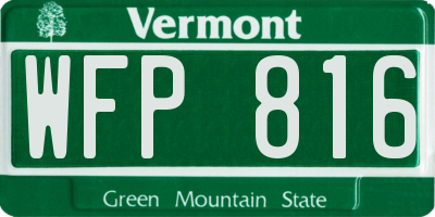 VT license plate WFP816
