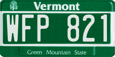 VT license plate WFP821