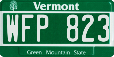 VT license plate WFP823