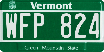 VT license plate WFP824