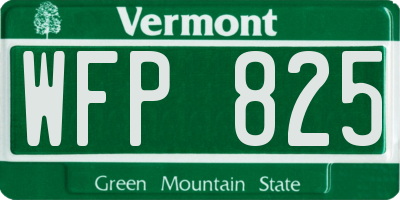 VT license plate WFP825
