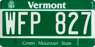 VT license plate WFP827