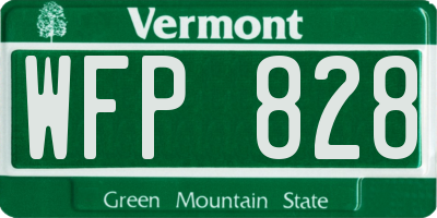 VT license plate WFP828