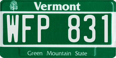 VT license plate WFP831