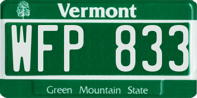 VT license plate WFP833