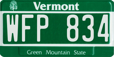 VT license plate WFP834