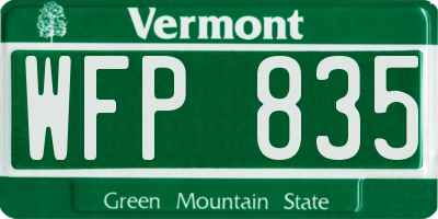VT license plate WFP835