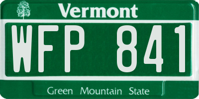 VT license plate WFP841