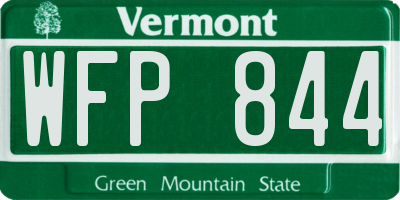 VT license plate WFP844