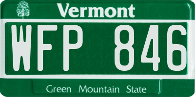 VT license plate WFP846