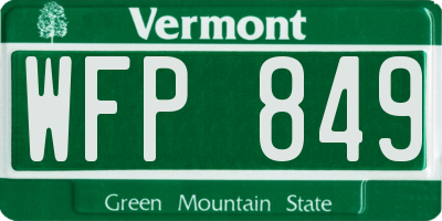 VT license plate WFP849