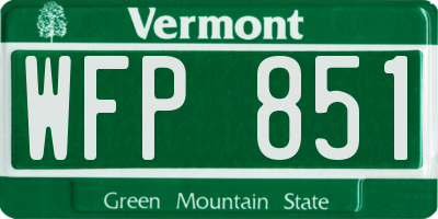 VT license plate WFP851