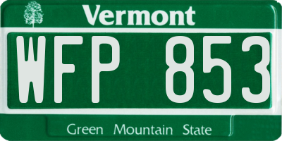 VT license plate WFP853