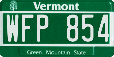 VT license plate WFP854
