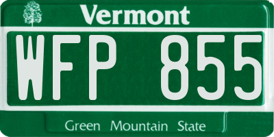 VT license plate WFP855