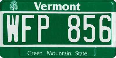 VT license plate WFP856