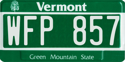 VT license plate WFP857