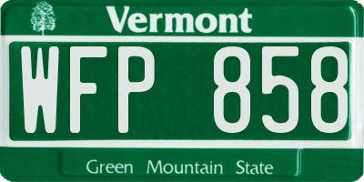 VT license plate WFP858