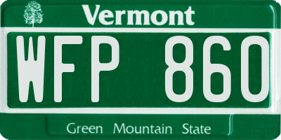 VT license plate WFP860