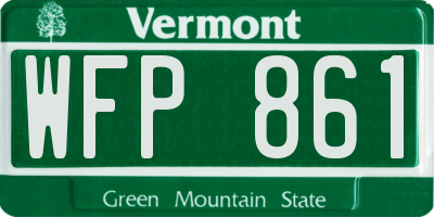 VT license plate WFP861