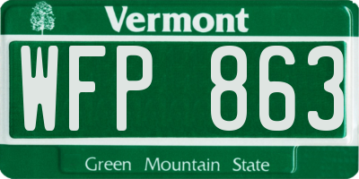 VT license plate WFP863