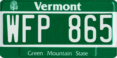 VT license plate WFP865