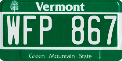 VT license plate WFP867