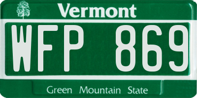 VT license plate WFP869