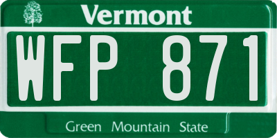 VT license plate WFP871